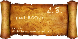 Liptai Bónis névjegykártya